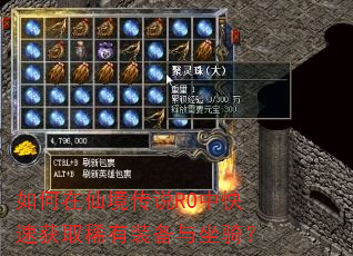 如何在仙境传说RO中快速获取稀有装备与坐骑? 如何在仙境传说RO中快速获取稀有装备与坐骑?