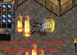 如何快速刷经验?热血传奇私服高效升级攻略大揭秘 如何快速刷经验?热血传奇私服高效升级攻略大揭秘