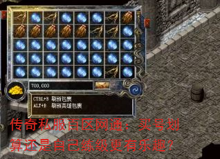 传奇私服百区网通:买号划算还是自己练级更有乐趣? 传奇私服百区网通:买号划算还是自己练级更有乐趣?