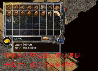 单职业传奇私服如何快速提升战力?新手攻略全解析 单职业传奇私服如何快速提升战力?新手攻略全解析