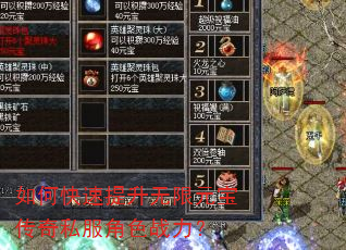 如何快速提升无限元宝传奇私服角色战力? 如何快速提升无限元宝传奇私服角色战力?