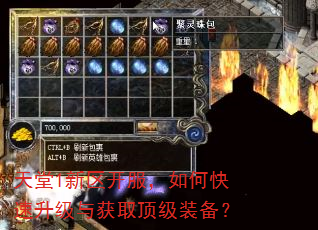 天堂1新区开服,如何快速升级与获取顶级装备? 天堂1新区开服,如何快速升级与获取顶级装备?