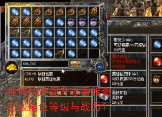 如何快速提升冰雪传奇私服角色等级与战力? 如何快速提升冰雪传奇私服角色等级与战力?
